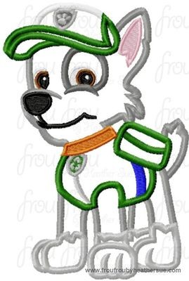 Paw Rock Puppy Dog Machine Applique Embroidery Design, multiple sizes, including 4 inch