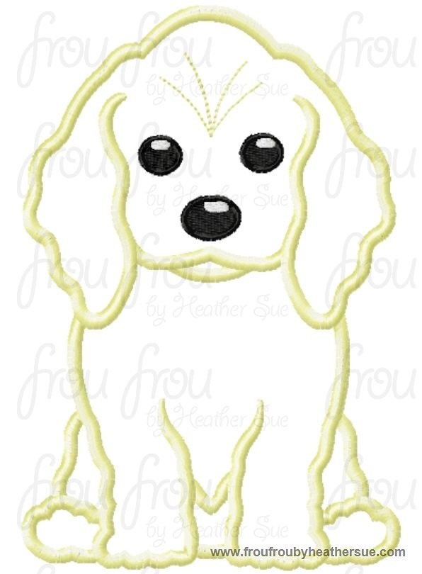 Cocker Spaniel Puppy Dog Machine Applique Embroidery Design, Multiple Sizes, including 4 inch