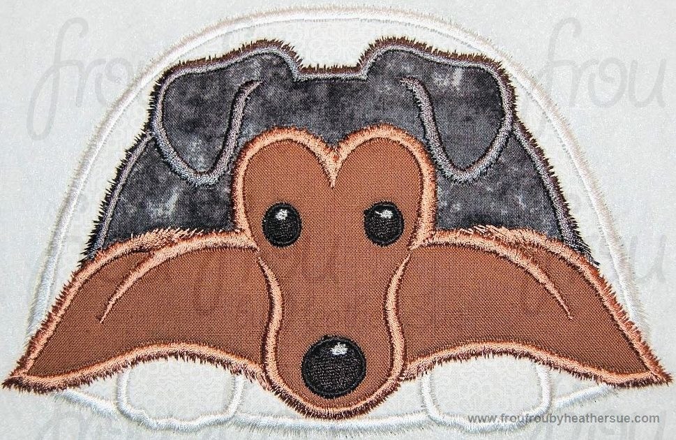 Collie Sheltie Puppy Dog Machine Applique Embroidery Design, Multiple Sizes, including 4 inch