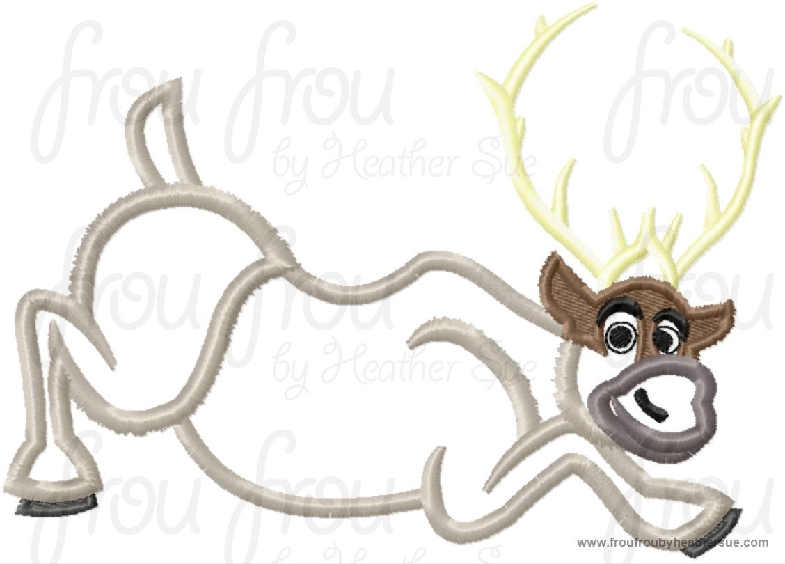 Reindeer Seven Freezing Machine Applique Embroidery Design, multiple sizes including 4 inch