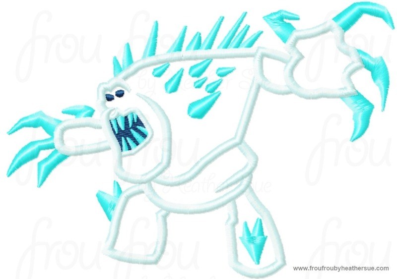 Marshy Monster Freezing Snow Man Machine Applique Embroidery Design, multiple sizes including 4 inch