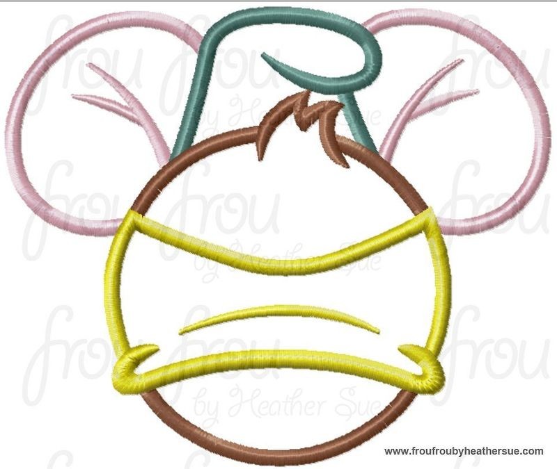 Gussy Cindy Mister Mouse Head Machine Applique Embroidery Design, Multiple Sizes NOW INCLUDING 4 INCH
