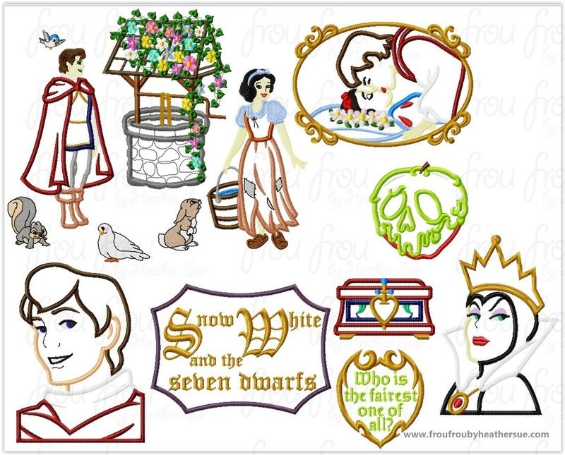 Snowy White New FIFTEEN Design SET Machine Applique Embroidery Design, Multiple sizes including 4 inch