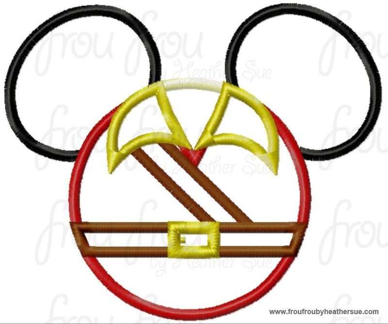 Gason Bella Mouse Head Machine Applique Embroidery Designs, multiple sizes including 4 inch