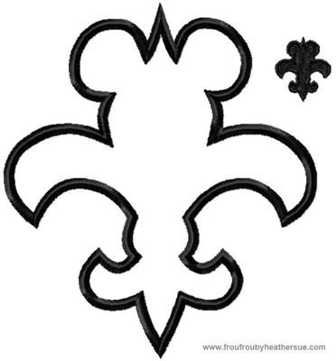 Fleur De Lis with Mister Mouse Ears New Orleans, Machine Applique Embroidery Design, Multiple Sizes, including 1, 2, 3, 4, 5, and 6 inch