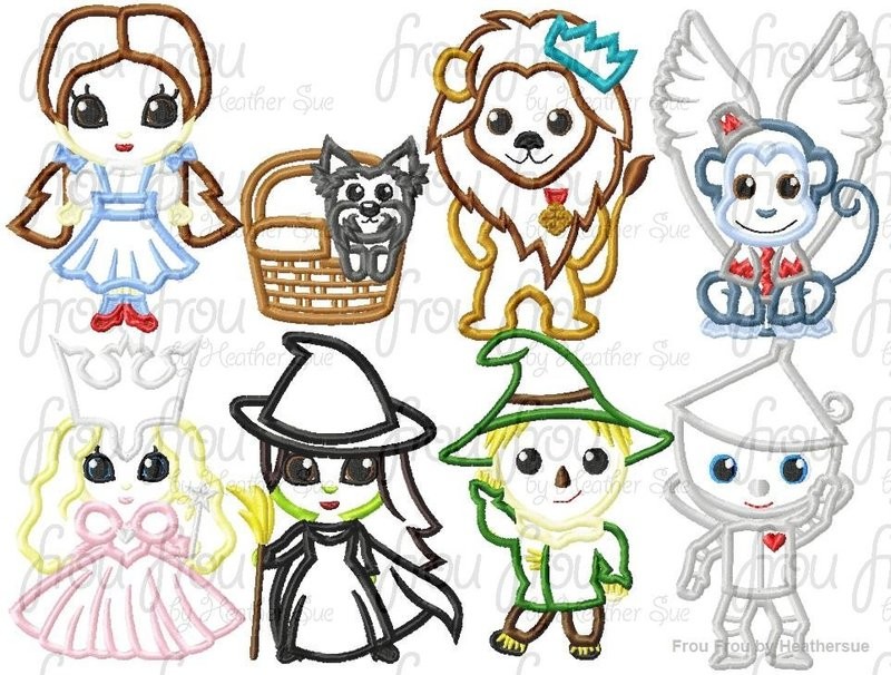 OZ Little Princess Cutie EIGHT Design SET  Machine Applique Embroidery Design, Multiple Sizes , including 4 inch