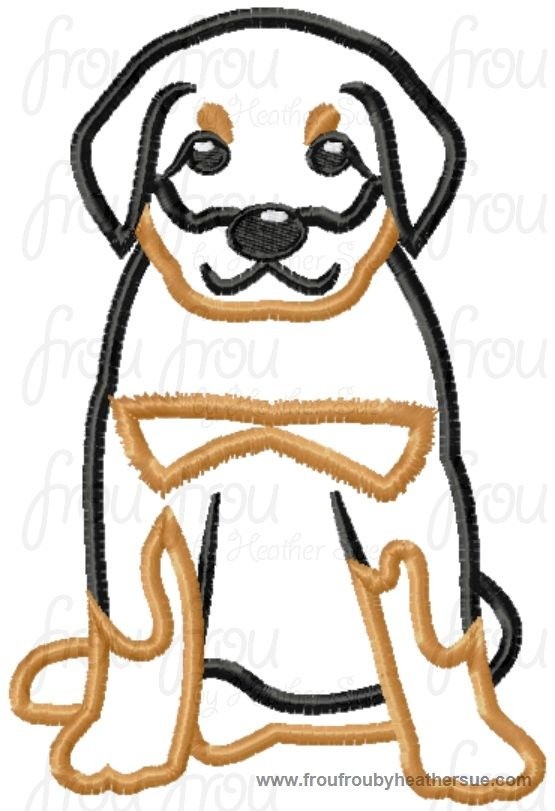 Rottweiler Beauceron Rottie Puppy Dog Machine Applique Embroidery Design, Multiple Sizes, including 4 inch