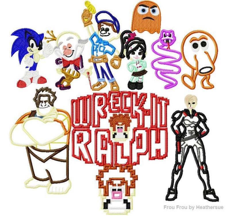 Wralph the Wrecker ELEVEN Design SET Machine Applique Embroidery Design, Multiple Sizes, including 4 inch