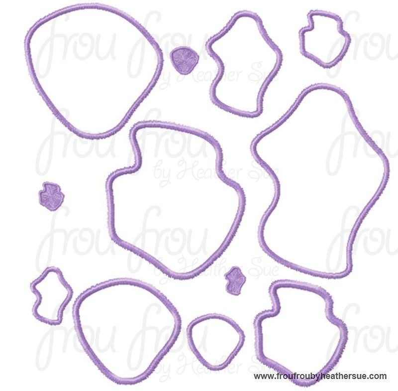 Sullivan Monster Cow Dog Spots Machine Applique Embroidery Designs THREE Design SET, Multiple sizes, including 1, 2, 3, 4, 5, and 6 inch