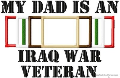 My Dad is an Iraq Veteran Machine Applique Embroidery Design, Multiple Sizes, including 4 inch