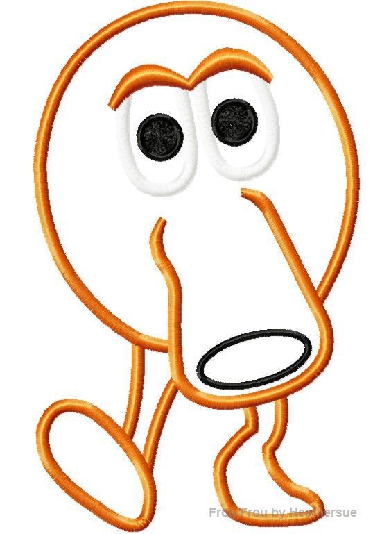 Q-ernie Qernie Video Game Wrecker Machine Applique Embroidery Design, Multiple Sizes, including 4 inch