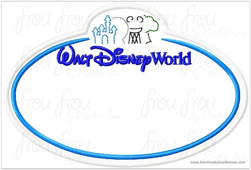 Four Parks One World BLANK Name Tag Machine Applique Embroidery Design, Multiple Sizes, including 4x4, 5x7, and 6x10