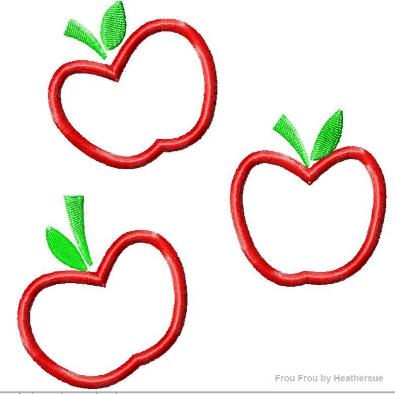Apple Little Horse Cute Mark Machine Applique Embroidery Design, mutliple sizes, including 4 inch