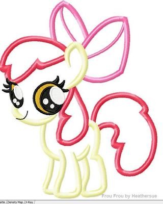 Apple Blossom Little Horse Machine Applique Embroidery Design, mutliple sizes, including 4 inch