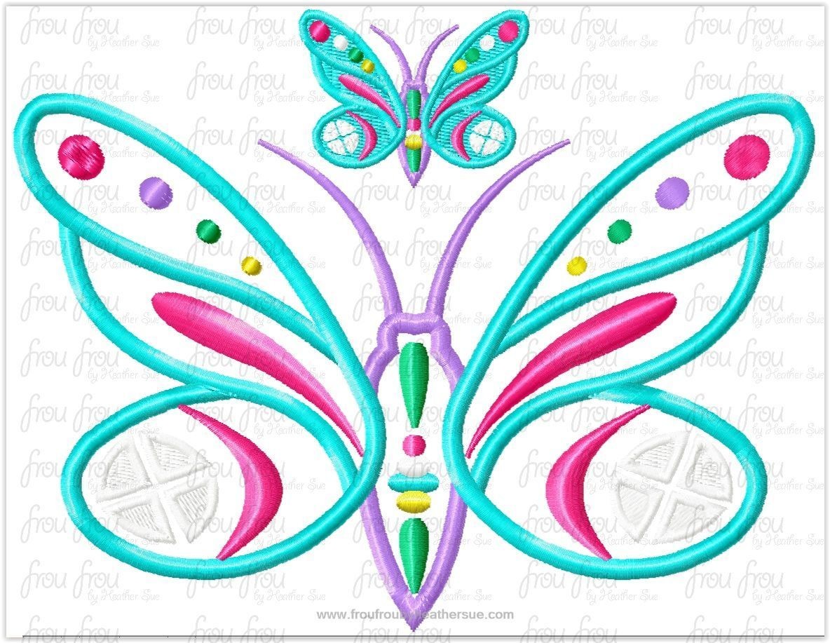 Butterfly Hawaiian It&#39;s a Small Globe Ride Machine Applique Embroidery Design, Multiple Sizes including 2&quot;-16&quot;