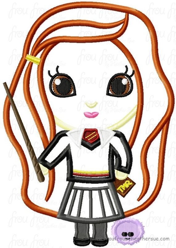 Gin Wesley Wizard Little Cutie Machine Applique Embroidery Design, Multiple Sizes NOW INCLUDING 4 INCH