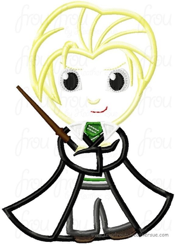Drake Mafoy Wizard Little Cutie Machine Applique Embroidery Design, Multiple Sizes NOW INCLUDING 4 INCH