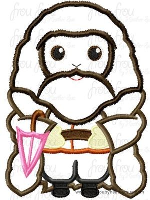 Haybeard Wizard Little Cutie Machine Applique Embroidery Design, Multiple Sizes NOW INCLUDING 4 INCH