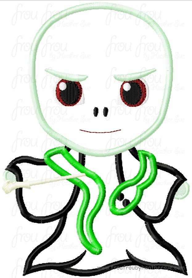 Waldemart Wizard Lord and Snake Little Cutie Machine Applique Embroidery Design, Multiple Sizes NOW INCLUDING 4 INCH