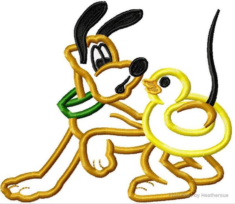 Plulo on Beach Full Body Machine Applique Embroidery Design, multiple sizes, including 4 inch