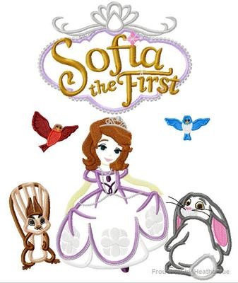 Princess Sofie the First SIX design SET Machine Applique Embroidery Design, multiple sizes including 4 inch