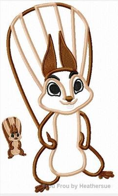 Squirrel Sofie the First Machine Applique Embroidery Design, multiple sizes including 4 inch