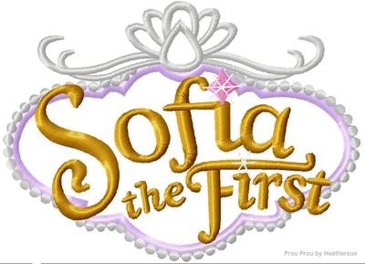 Princess Sofie the First Logo Machine Applique Embroidery Design, multiple sizes including 4 inch