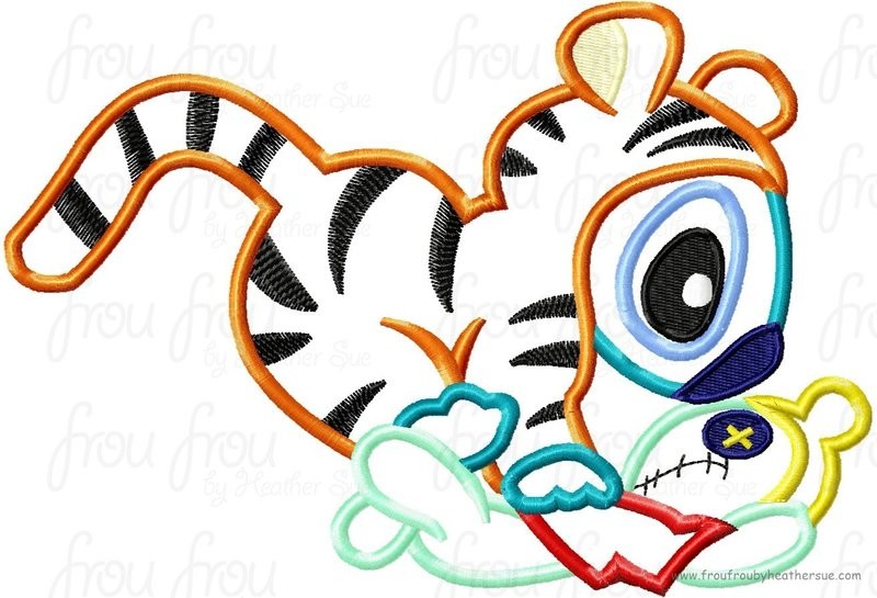 Lila&#39;s Alien as Tiger P0oh Machine Applique Embroidery Design, Multiple Sizes, including 4 inch