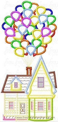 U.P. House with Balloons 3 Design SET- Just House, Just balloons, and both combined Machine Applique Embroidery Design