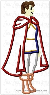 Prince Snowy White Full Body Machine Applique Embroidery Design, Multiple sizes including 4 inch