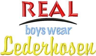 Real Boys Wear Lederhosen Puppet Machine Applique Embroidery Design, Multiple sizes including 4 inch