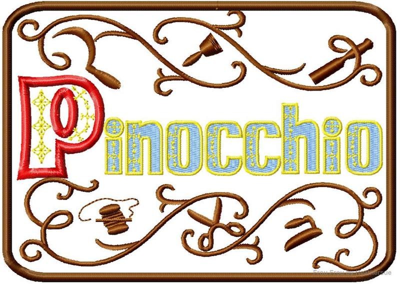 Wooden Boy Logo Machine Applique Embroidery Design, Multiple sizes including 4 inch