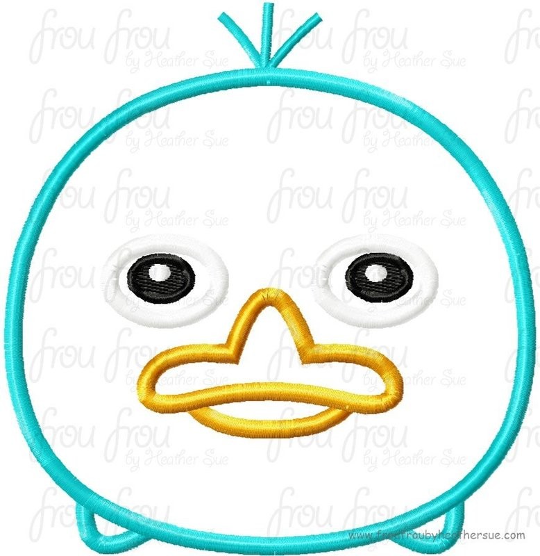 Tzum Platypus Machine Applique Embroidery Design, Mutliple Sizes including 4 inch