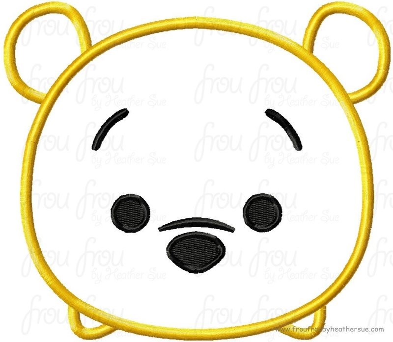 Tzum Bear P0oh Video Game Machine Applique Embroidery Design, Mutliple Sizes including 4 inch
