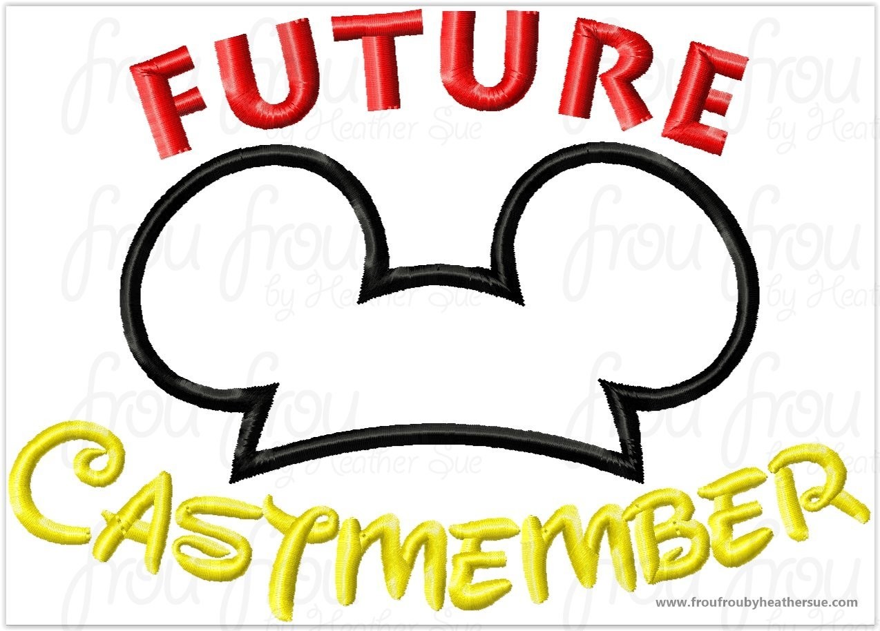 Future Castmember Mister Mouse earsMachine Applique Embroidery Design, Multiple Sizes, including 4 inch