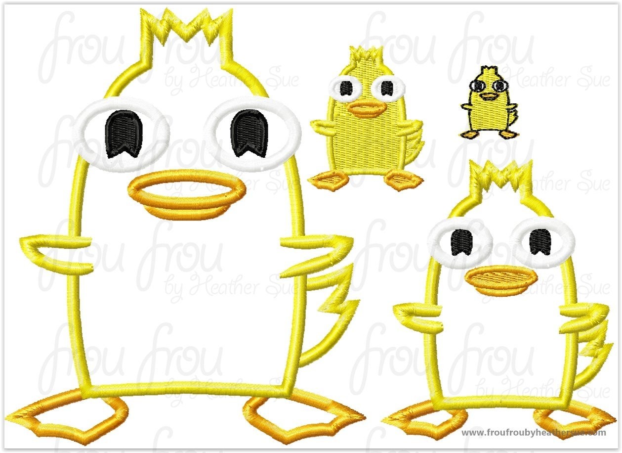 Duck More More Full Body Phin and Pherb Machine Applique Embroidery Design, Multiple sizes including 1"- 16"