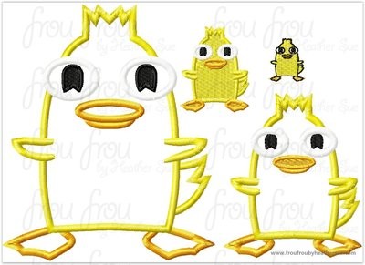 Duck More More Full Body Phin and Pherb Machine Applique Embroidery Design, Multiple sizes including 1