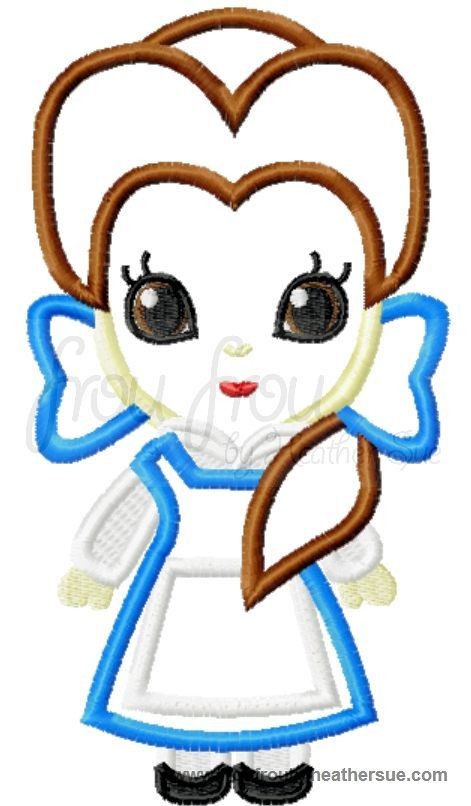 Casual Bella Cutie Little Princess Machine Applique Embroidery Design, multiple sizes- NOW INCLUDING 4 INCH