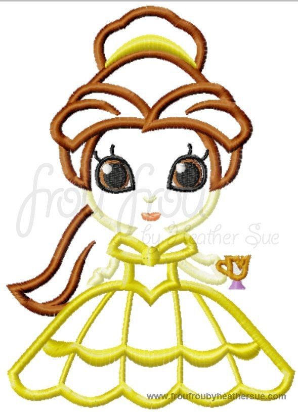 Bella  Cutie Little Princess Machine Applique Embroidery Design, Multiple Sizes, NOW INCLUDING 4 INCH