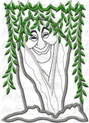 Grandmother Tree Poke A Hontas Machine Applique Embroidery Design, Multiple sizes including 4 inch