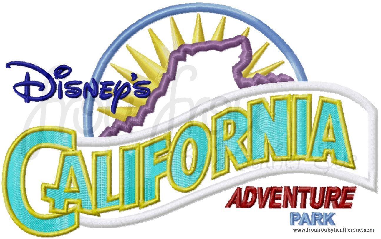 California Land Theme Park,  Machine Applique Embroidery Design, Multiple Sizes including 4 inch