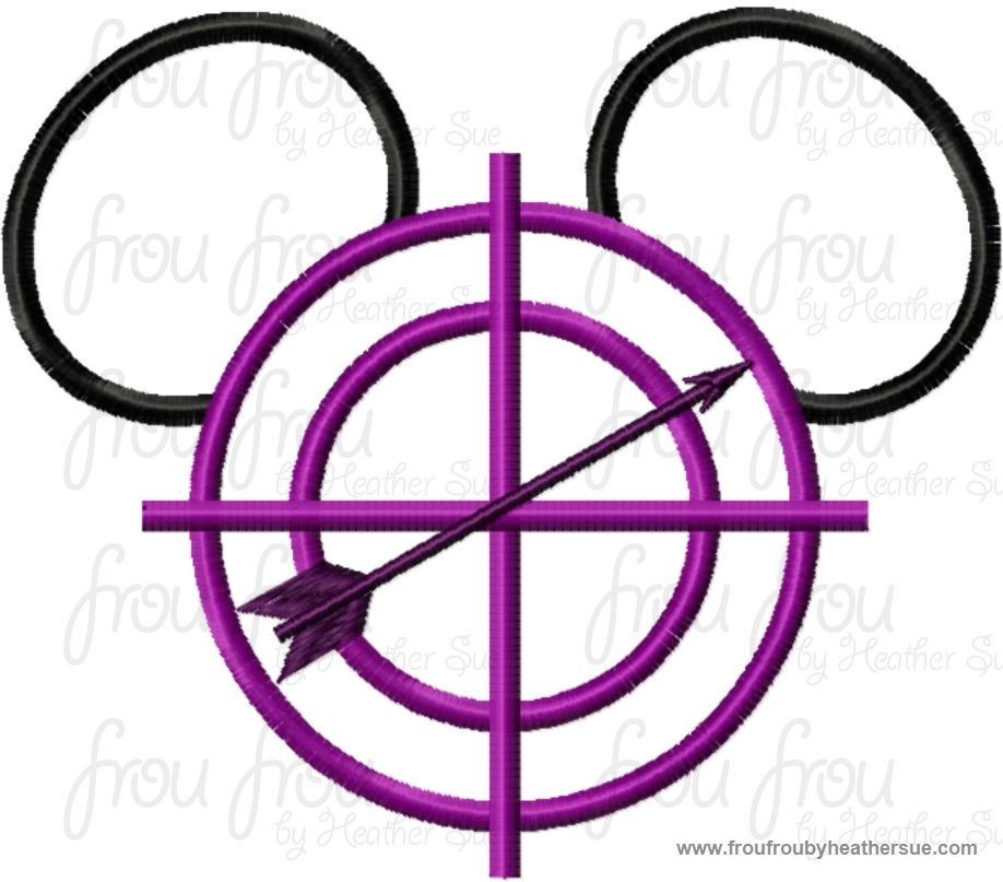 Hawk Super Hero Mister Mouse Head Machine Applique Embroidery Designs, multiple sizes including 4 inch
