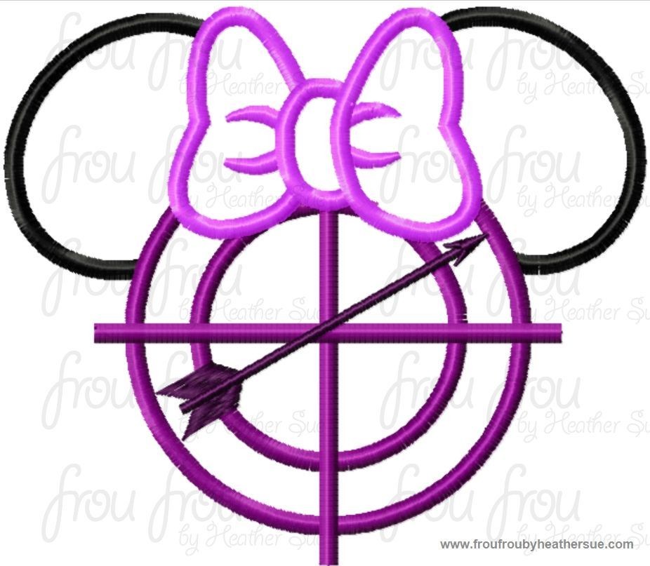 Hawk Super Hero Miss Mouse Head Machine Applique Embroidery Designs, multiple sizes including 4 inch