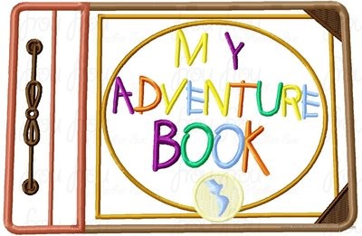 My Adventure Book U.P. Digital Machine Embroidery Applique Design, Multiple Sizes- including 4 inch
