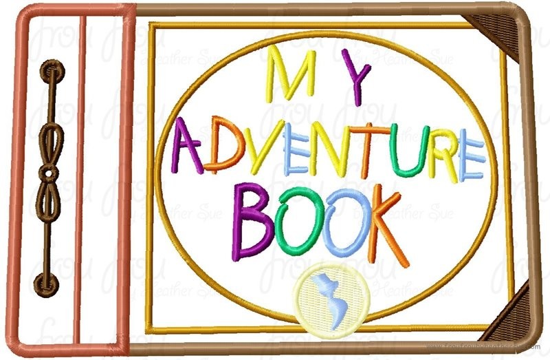 My Adventure Book U.P.  Digital Machine Embroidery Applique Design, Multiple Sizes- including 4 inch