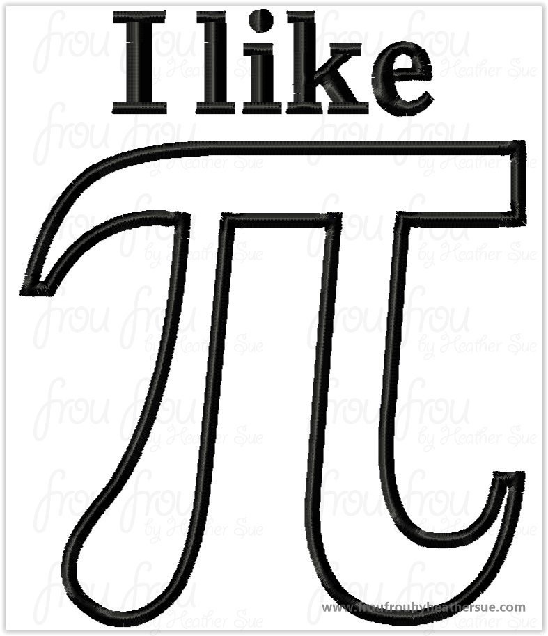I like Pi Applique Embroidery Design, multiple sizes, including 4&quot;-16