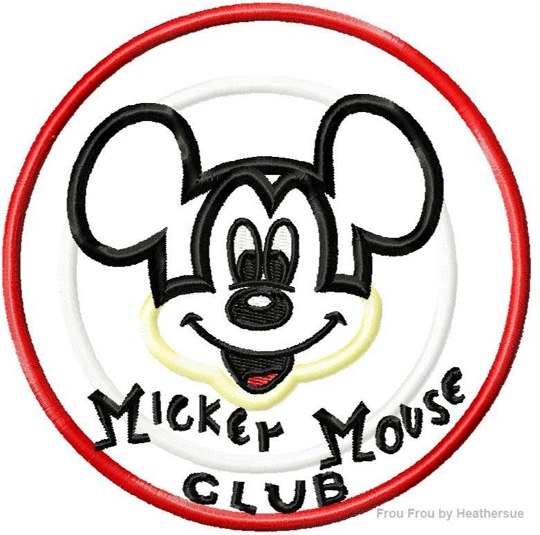 Mister Mouse Club Logo Machine Applique Embroidery Design- Multiple sizes, including 4 inch