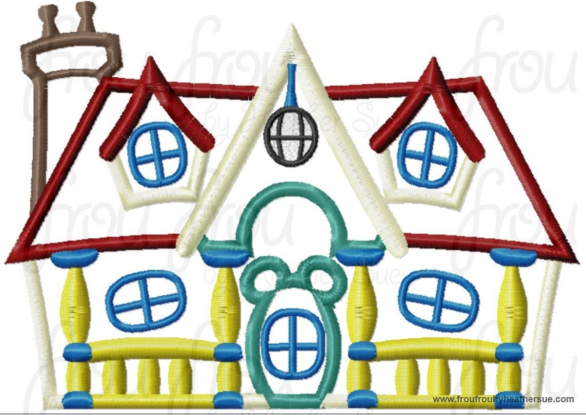 Mister Mouse&#39;s House Machine Applique Embroidery Design, Multiple sizes including 4 inch