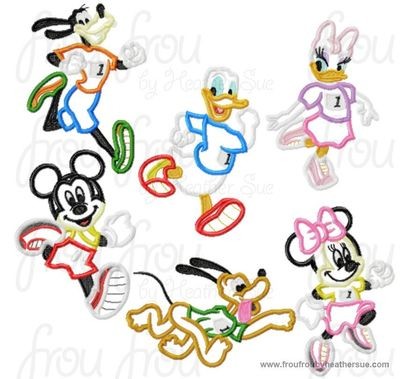 Running Fab SIX Marathon Race SET Machine Applique Embroidery Designs, multiple sizes including 4 inch