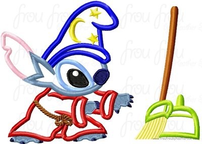 Lila's Alien as Sorcerer Mister Mouse Machine Applique Embroidery Design, Multiple Sizes, including 4 inch